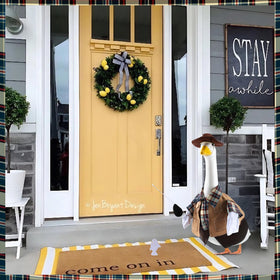 EKOREST goose outfit on lawn statue boosts curb appeal for gatherings.