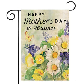 EKOREST Happy Mother's Day in Heaven flag front view with vibrant garden display