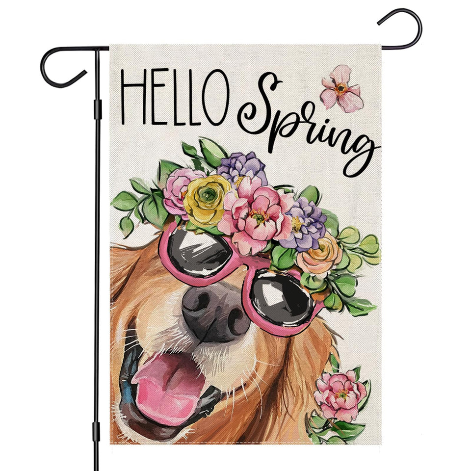 EKOREST Hello Spring garden flag outdoor 12x18 adds seasonal curb appeal