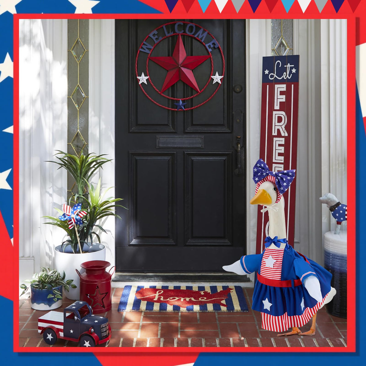EKOREST independence day goose clothing boosts garden curb appeal