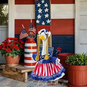 EKOREST patriotic goose clothing adds color to your outdoor display.
