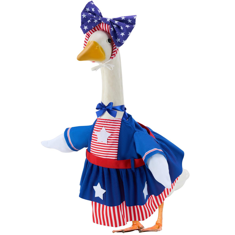 EKOREST patriotic goose headband enhances July porch display