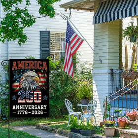 EKOREST patriotic yard banner enhances lawn decor for celebrations.