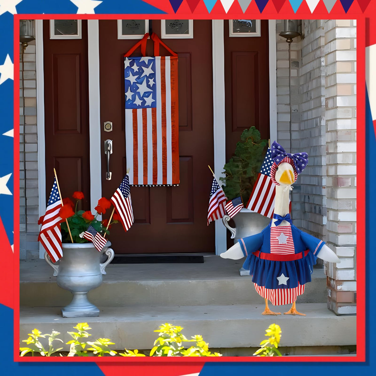 EKOREST porch goose outfit bundle makes decorating quick and easy