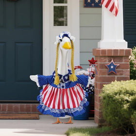 EKOREST cap with braids completes patriotic look for your 23-inch statue.