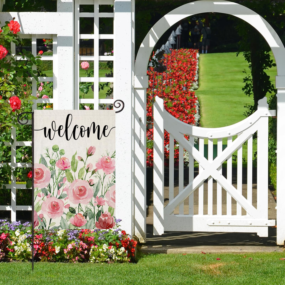 EKOREST seasonal garden flag for spring and summer décor on gates