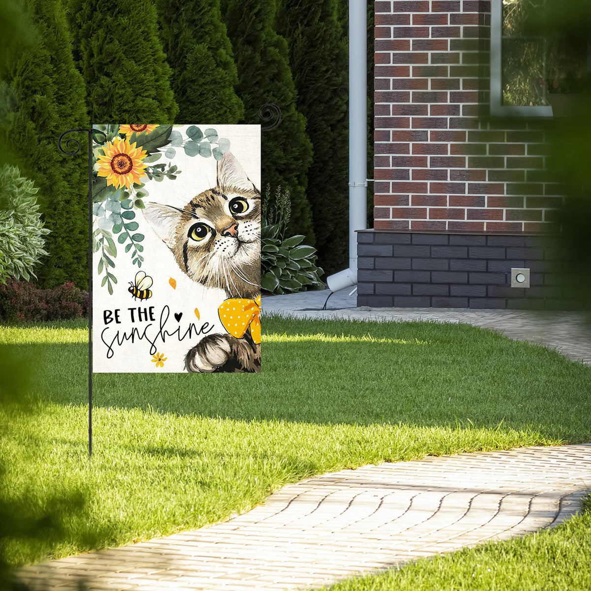 EKOREST flag displayed on a patio for seasonal charm