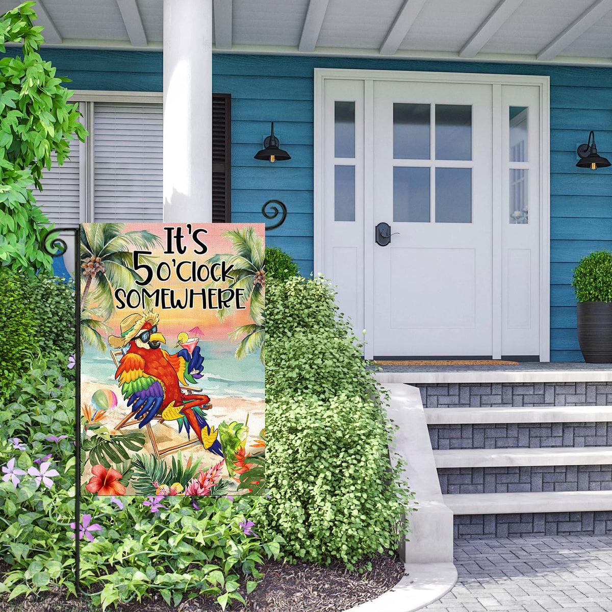 EKOREST farmhouse-style flag brightens patios with cheerful summer energy