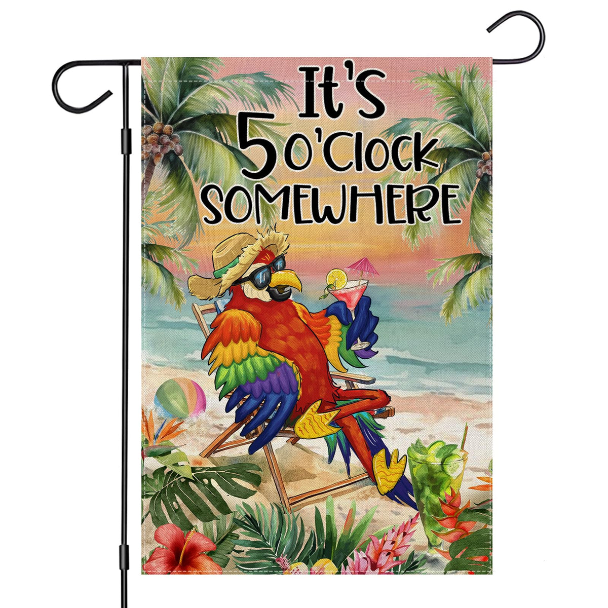 EKOREST summer flag parrot watercolor design adds bright curb appeal to outdoor spaces