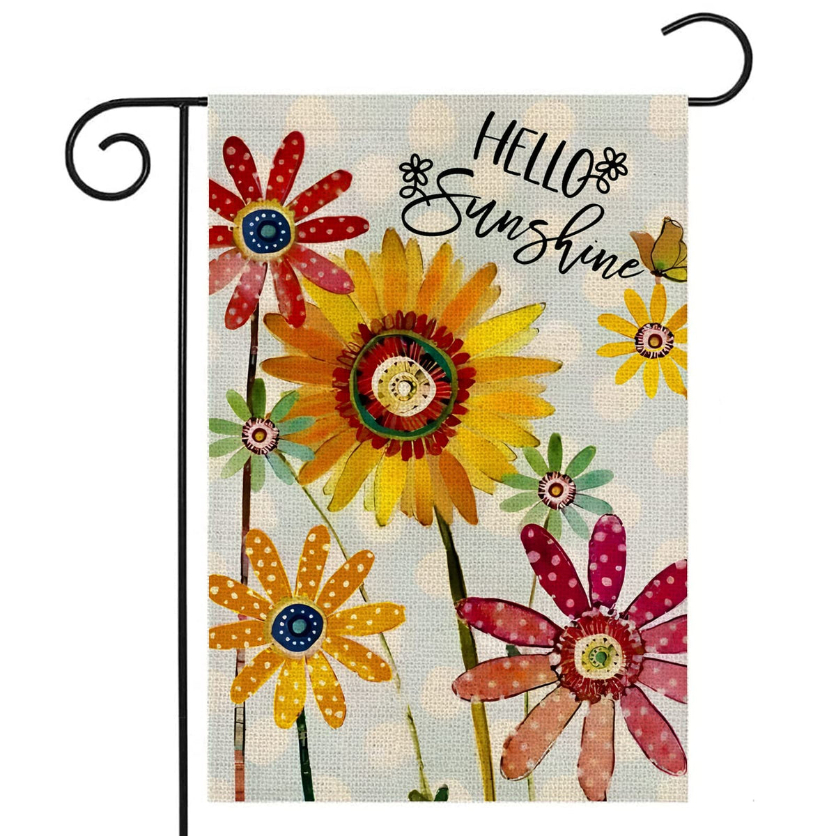 EKOREST Summer Flowers flag front view with sunflower and daisy for outdoor curb appeal.