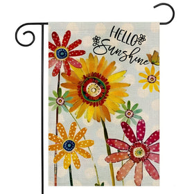 EKOREST Summer Flowers flag front view with sunflower and daisy for outdoor curb appeal.
