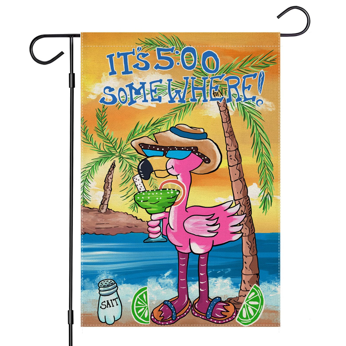 EKOREST summer garden flag with front flamingo design for cheerful curb appeal.