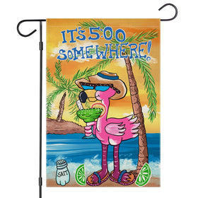 EKOREST summer garden flag with front flamingo design for cheerful curb appeal.
