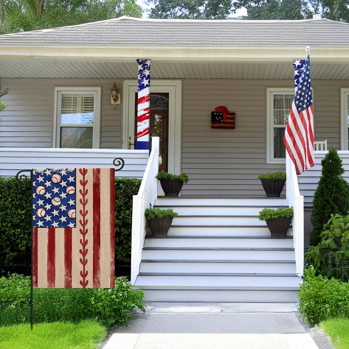 EKOREST summer outdoor decor flag brightens patios and porches.