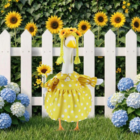 EKOREST goose outfit with sunflowers braid adds sunny garden flair