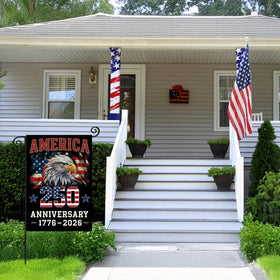 EKOREST usa garden flag 12x18 for outdoor yard decor, UV-resistant burlap.