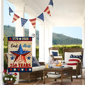 EKOREST UV fade-resistant burlap flag keeps colors vibrant in sun.