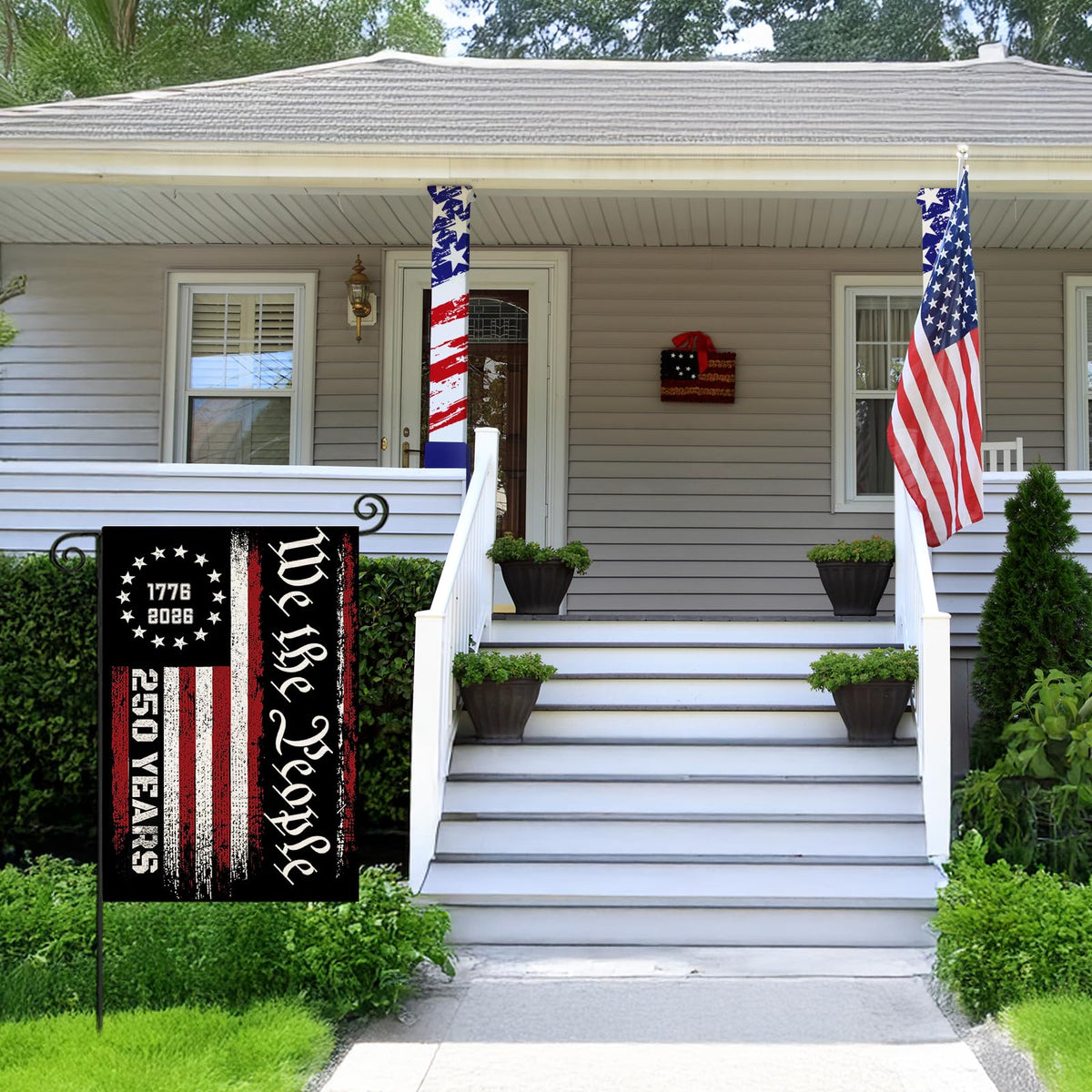 EKOREST We the People double-sided design enhances yard visibility