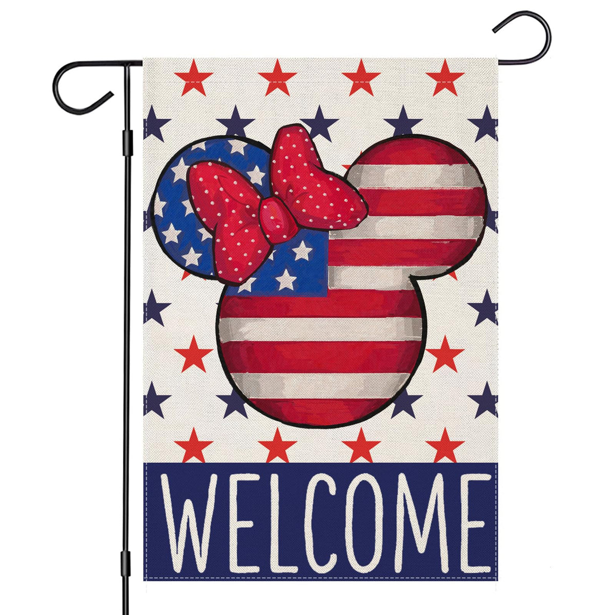 EKOREST Welcome flag for outdoor 4th of July display, enhancing curb appeal.
