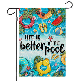 EKOREST welcome summer burlap flag, watercolor design, ideal outdoor yard decor.