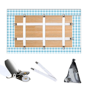 Eksinzenith hidden-strap clip secures round tables for a neat, wrinkle-free surface.