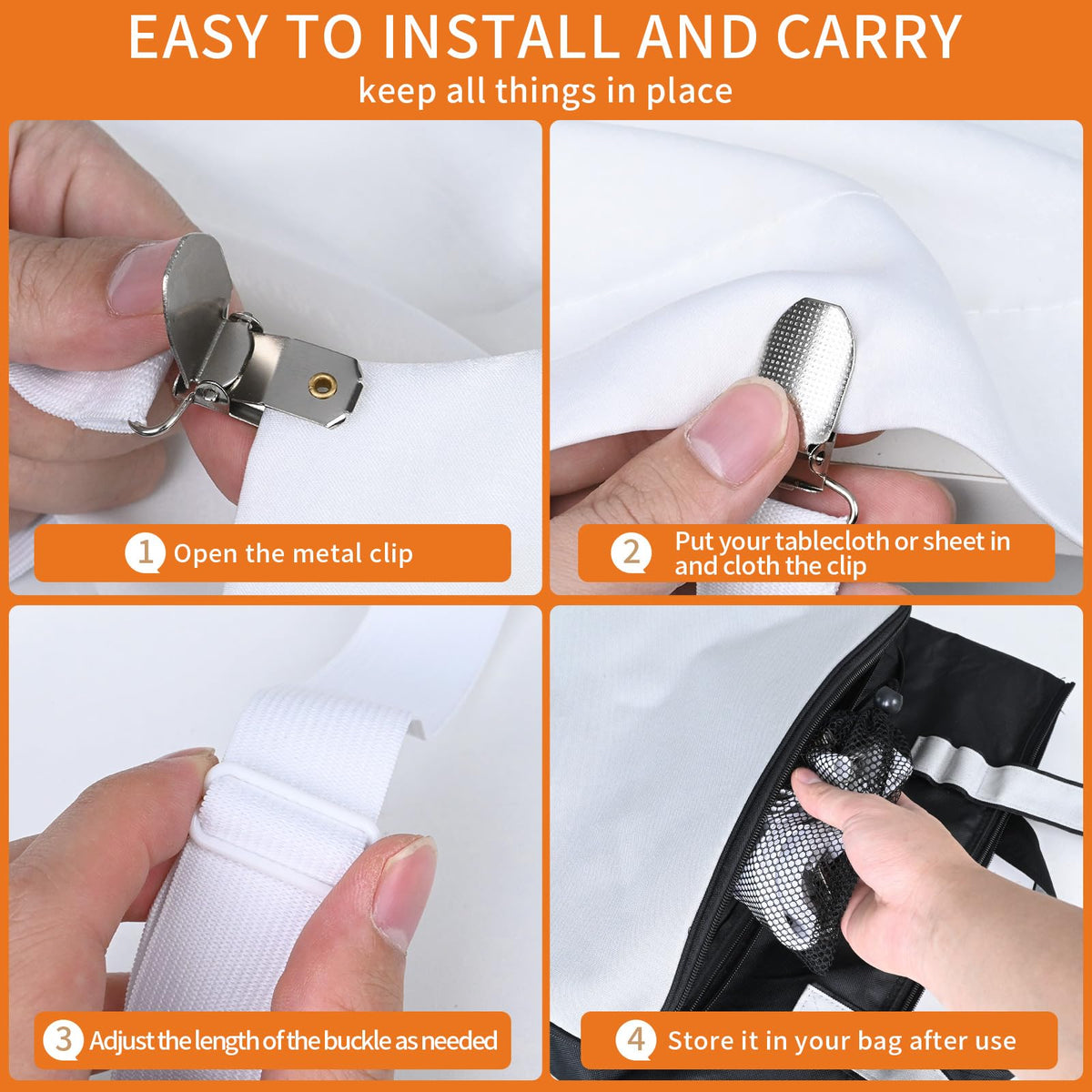 Eksinzenith portable easy-setup clip is quick to transport.