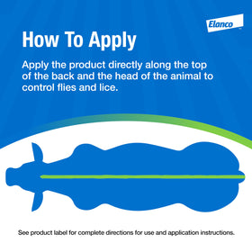 CyLence pour-on effectively controls flies and lice on cattle with minimal product use.