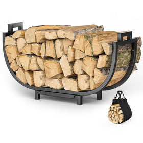 Elbourn Firewood Rack 24-inch wide stores logs neatly, saving floor space.