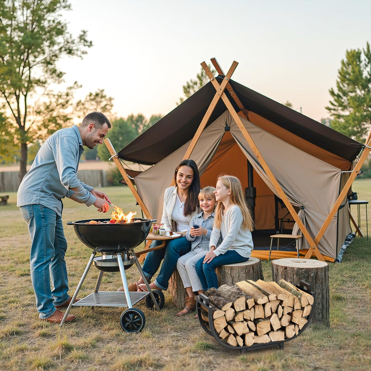 Elbourn Firewood Rack indoor outdoor design fits any space.