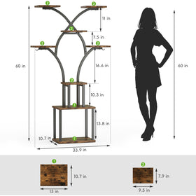 Elbourn plant stand eight-tier corner design maximizes space for multiple plants