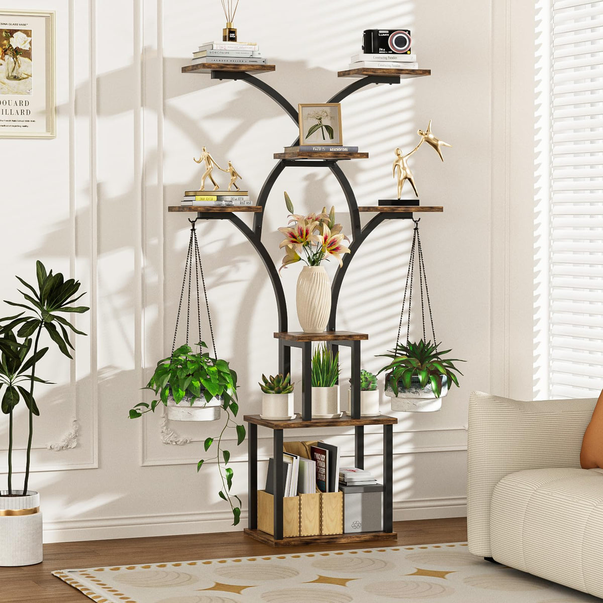 Elbourn corner display fits living rooms, balconies, and patios with elegance