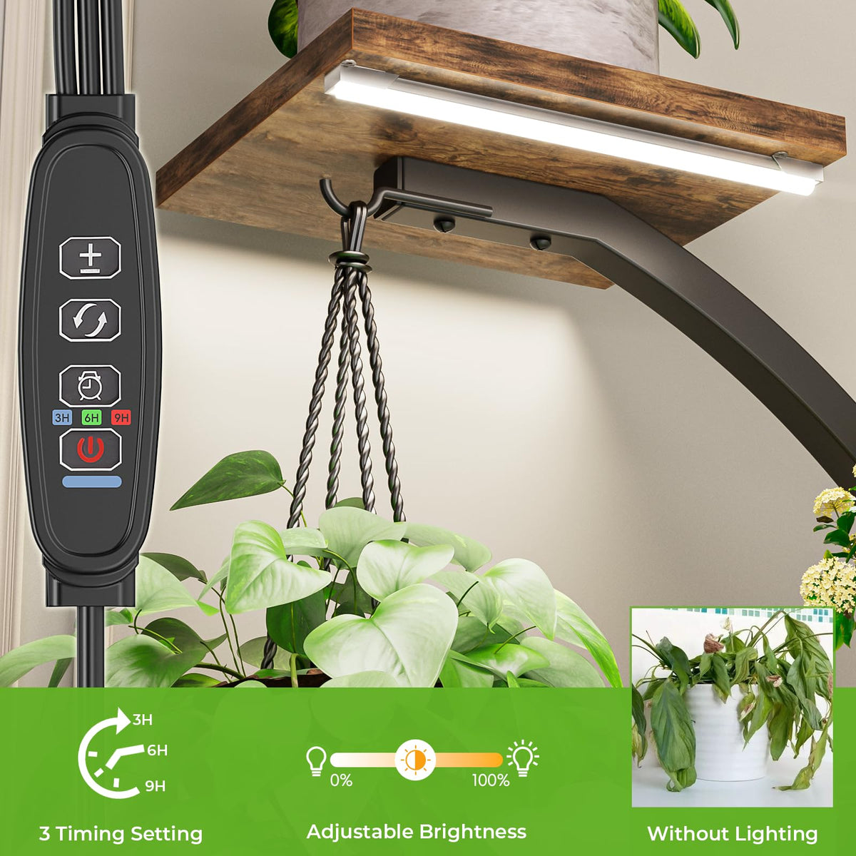 Elbourn grow lights timer helps optimize lighting for varying plant needs