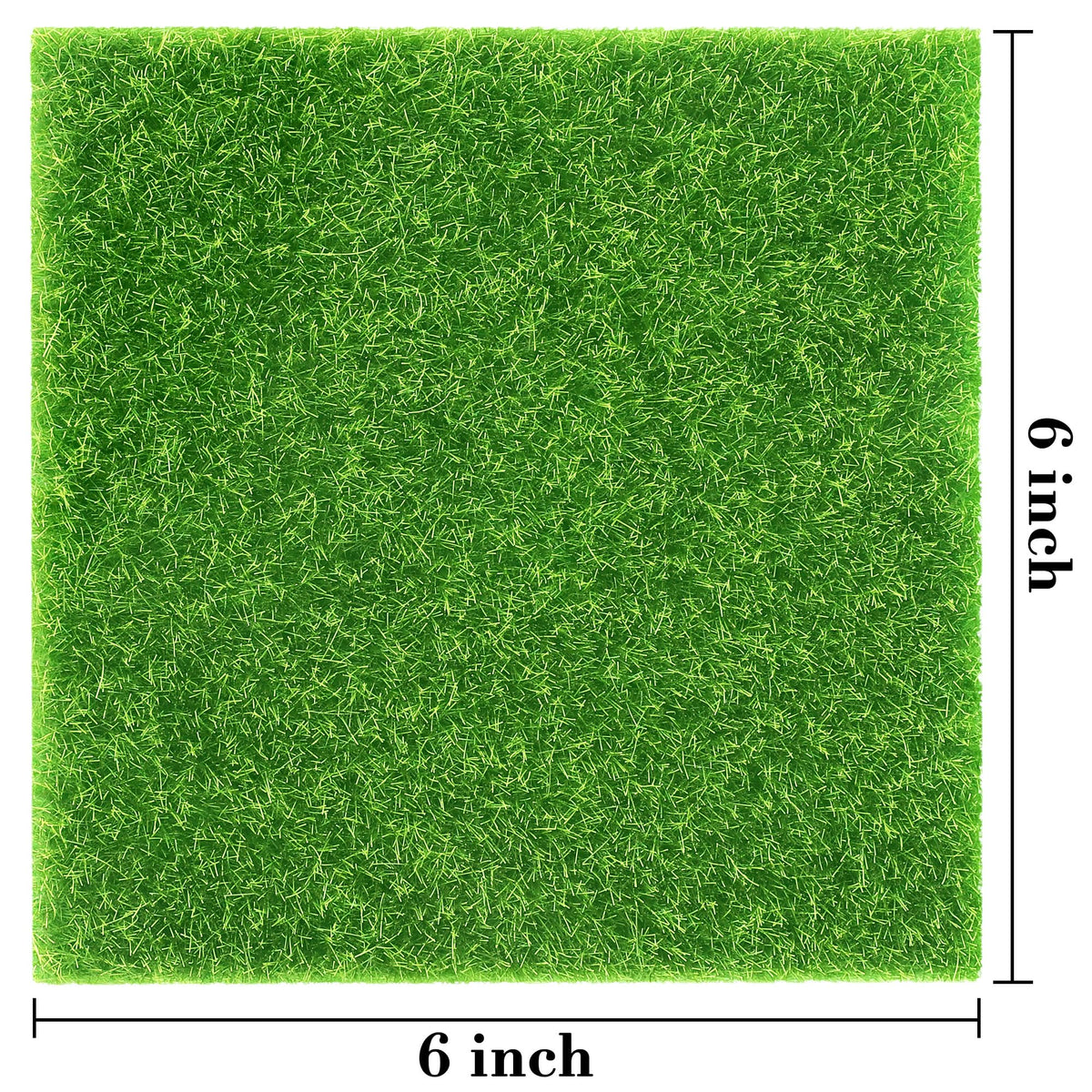 Elcoho dollhouse fairy garden grass 6x6 piece, ideal for dollhouse lawns and displays.