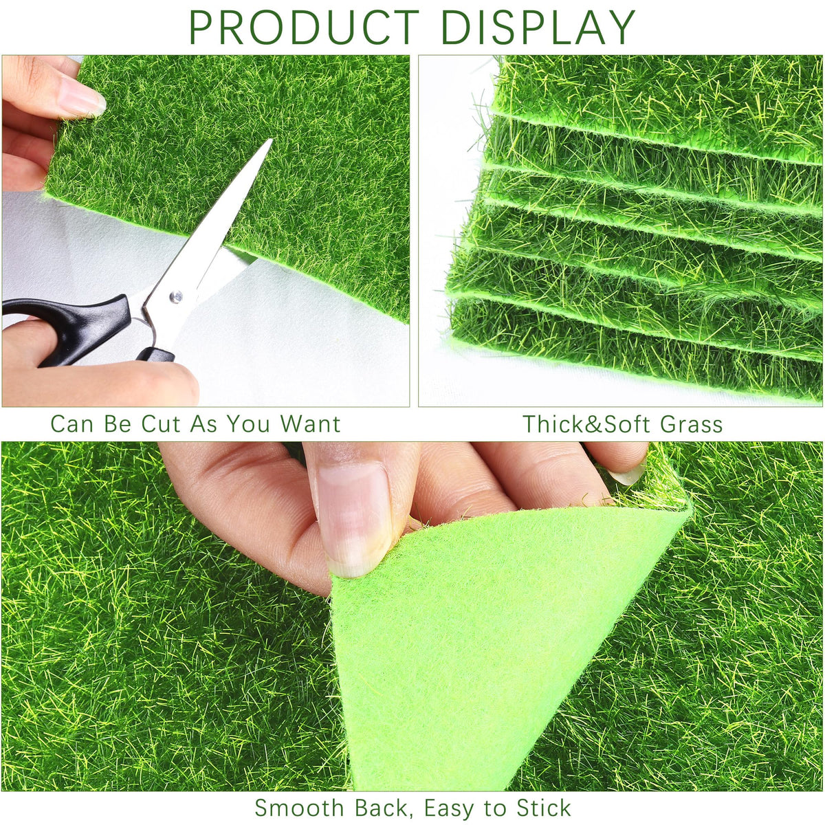 Elcoho fairy garden grass 6x6 piece, waterproof and reusable for crafts.