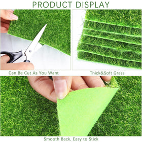 Elcoho fairy garden grass 6x6 piece, waterproof and reusable for crafts.