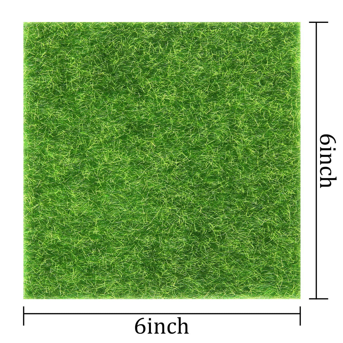Elcoho Dollhouse Grass square 6x6 inch with clean edges for neat layouts