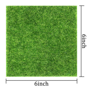 Elcoho Dollhouse Grass square 6x6 inch with clean edges for neat layouts
