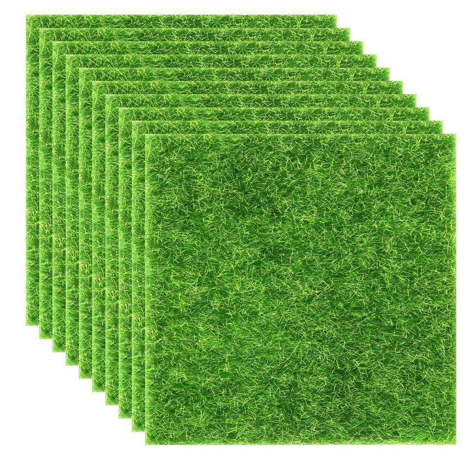Elcoho Fairy Garden Grass 6x6 inch patch for vibrant, reusable miniature landscapes