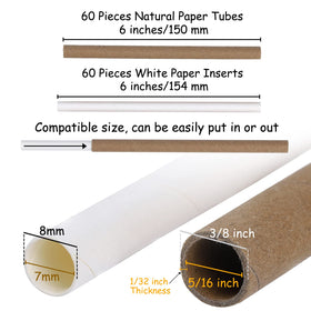 Elcoho mason bee nesting tube 6-inch white refill for easy swaps.