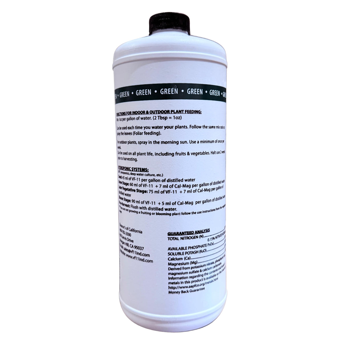 Eleanor's VF-11 leaf spray in action, quickly absorbed to boost vigor and flavor.