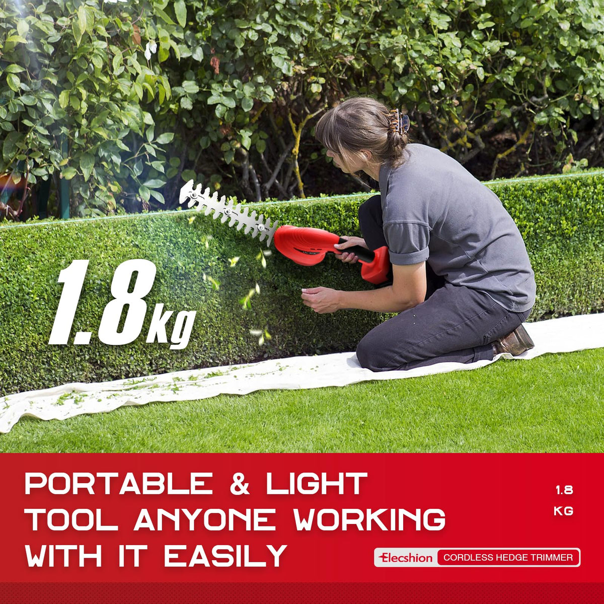 Elecshion compact cordless design for easy handling and maneuverability.