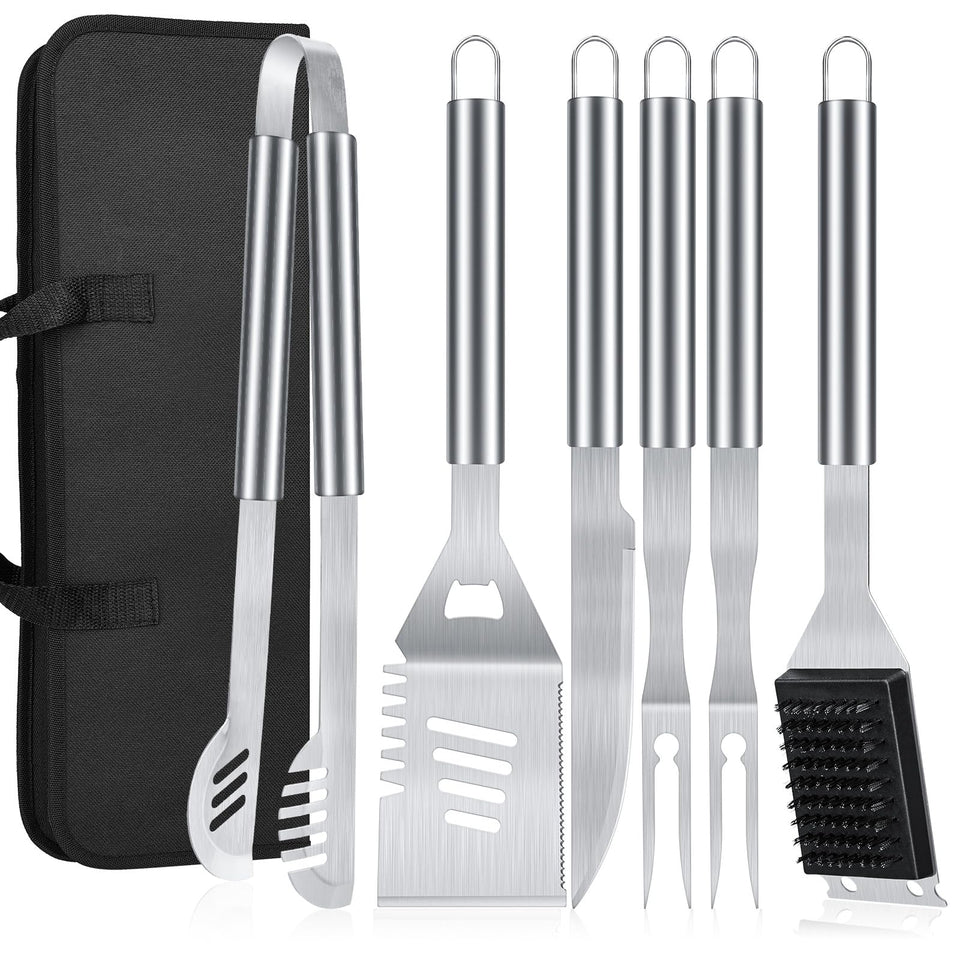 Electactic 16-inch grill tools set keeps hands away from heat for safer grilling.