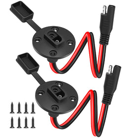 Electop SAE sidewall port weatherproof connector for outdoor power setups.
