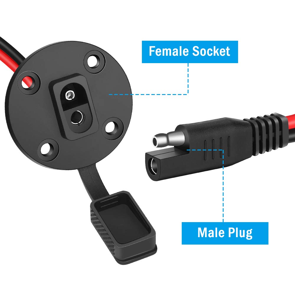 Electop 12AWG SAE extension cable designed for rugged environments.