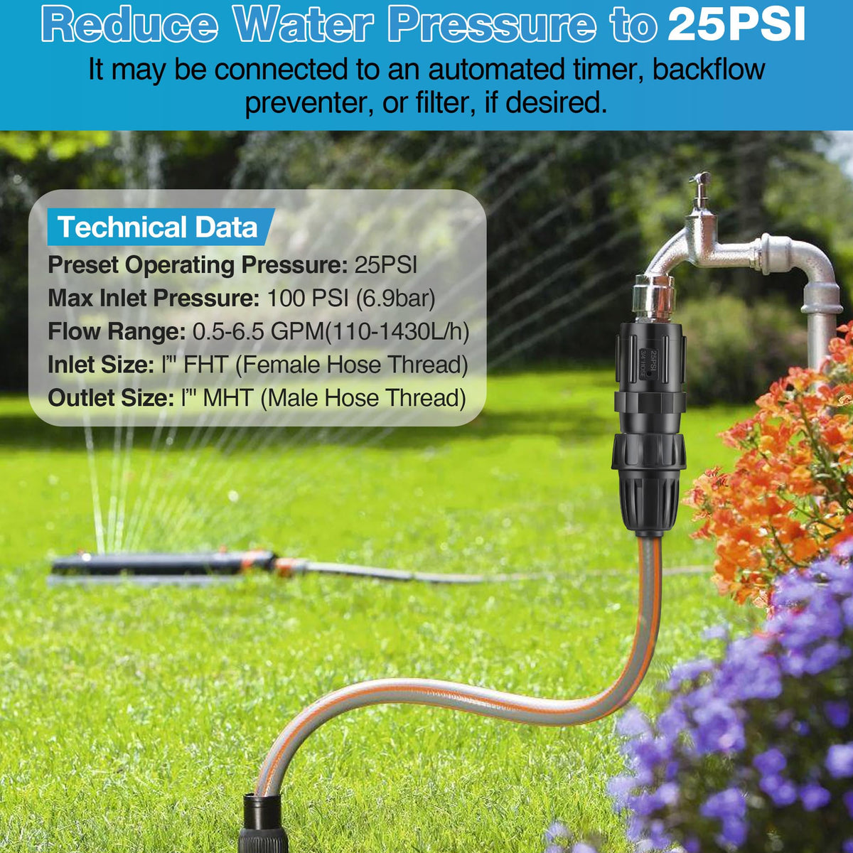 ElectricWise 1/2-inch tubing adapter fits 3/4-inch hoses.
