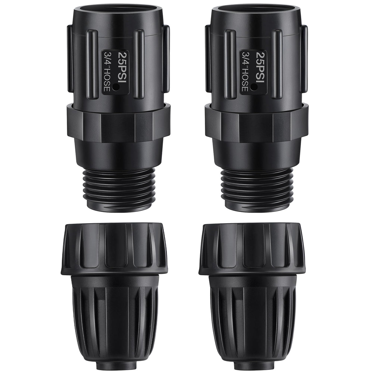 ElectricWise 25 PSI regulator front view for steady drip irrigation pressure.