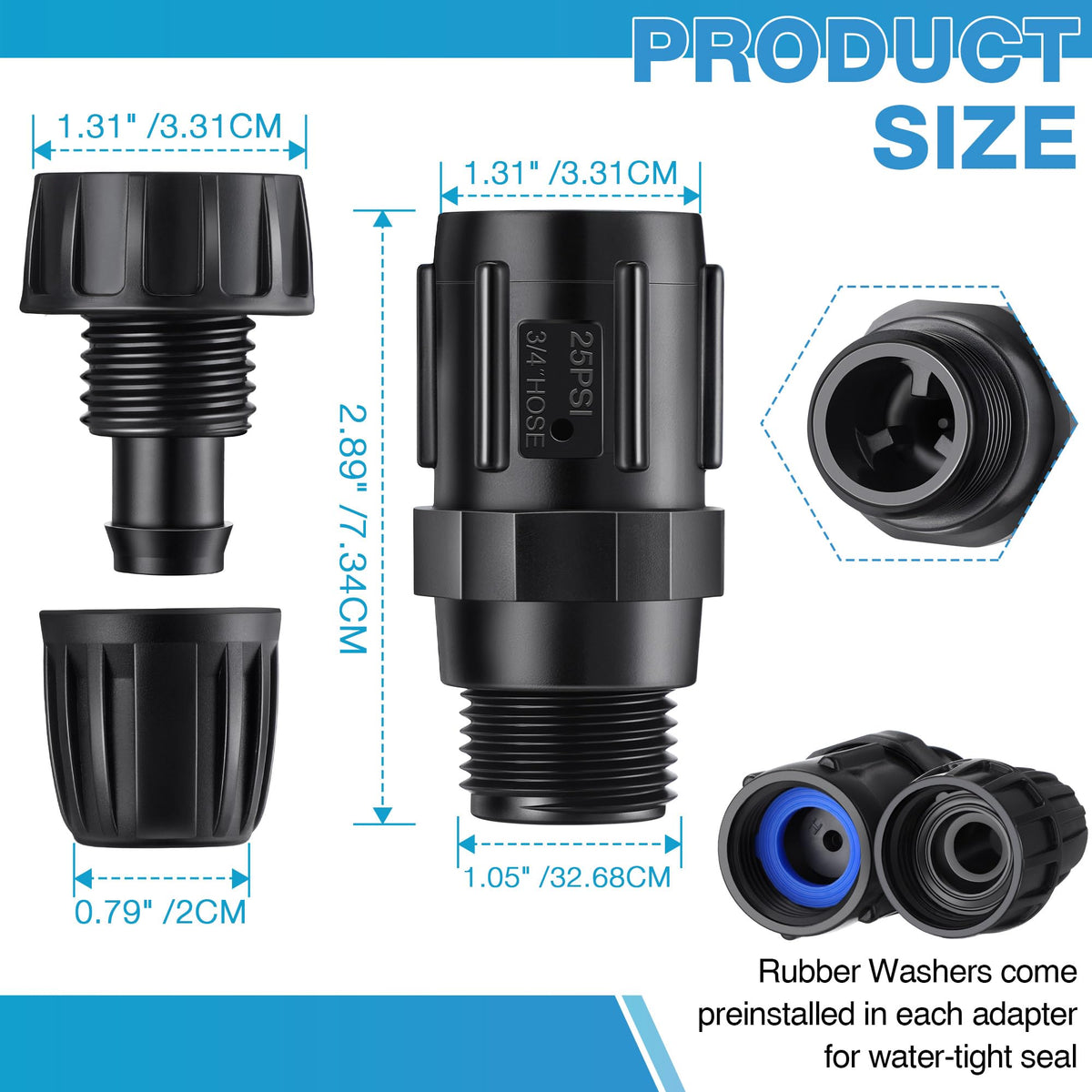 ElectricWise 25 PSI regulator side view showing compact ABS construction.