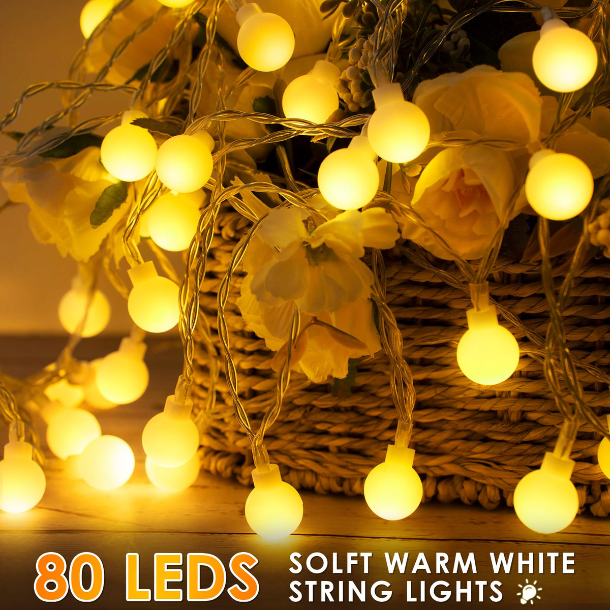 ElectricWise 40ft string lights delivering even perimeter illumination.
