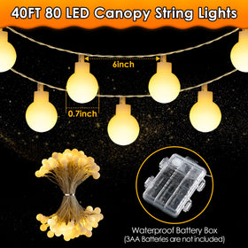 ElectricWise battery-powered canopy lights for cord-free setup.