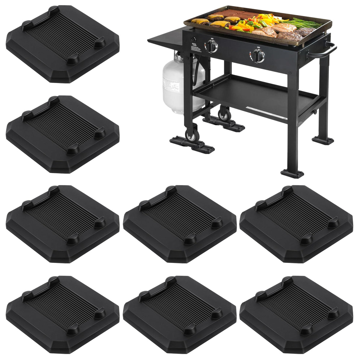 ElectricWise griddle leveling shims kit with eight shims for precise surface leveling.